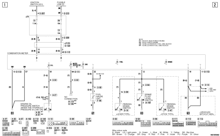 OIL PRESSURE WARNING LAMP, FUEL FILTER WARNING LAMP, FUEL WARNING LAMP ...