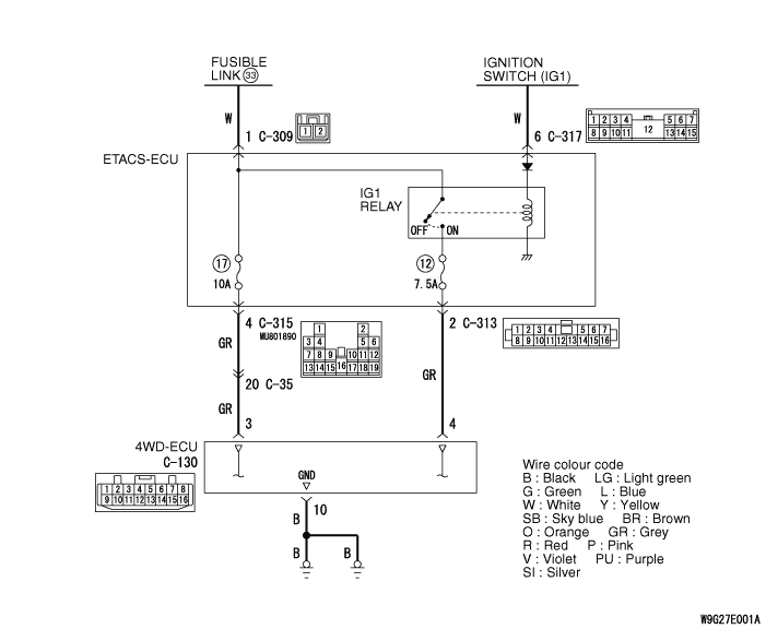 Code No. C2100: Abnormal battery voltage (Too low)