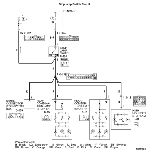 Code No. C1000 Abnormality in stop lamp switch circuit