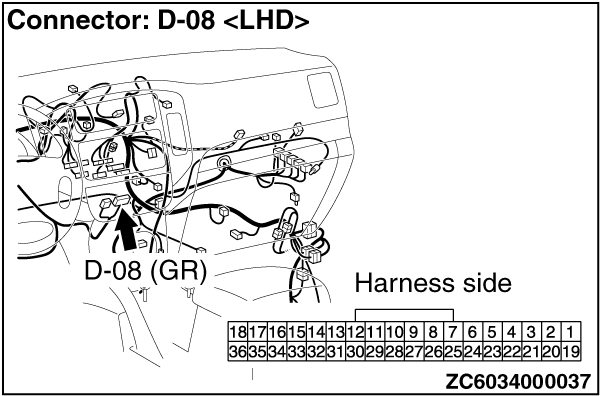 Code No.B1055 Motor Drive System For Rear Air Mix Damper